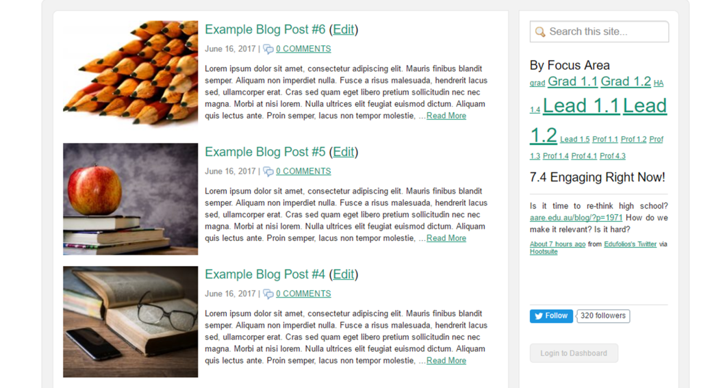 Edufolios members can now blog
