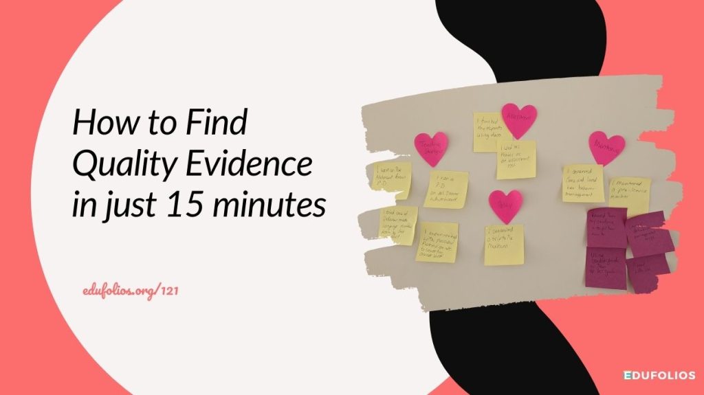 Planning Evidence sets in 15 minutes